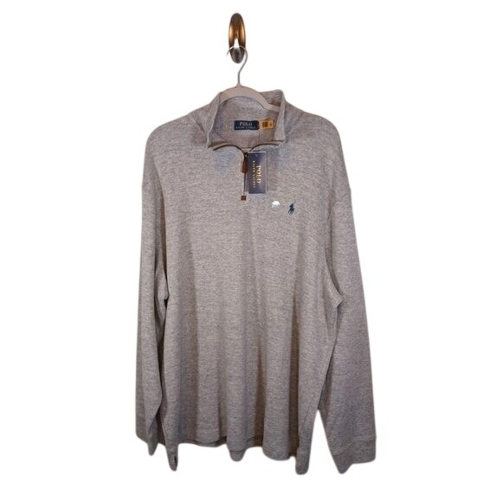 Polo Ralph Lauren Estate Rib Quarter Zip Pullover Mens XXL Gray NWTT